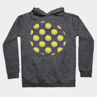 Illuminating Yellow Round Happy Face with Smile Pattern Hoodie